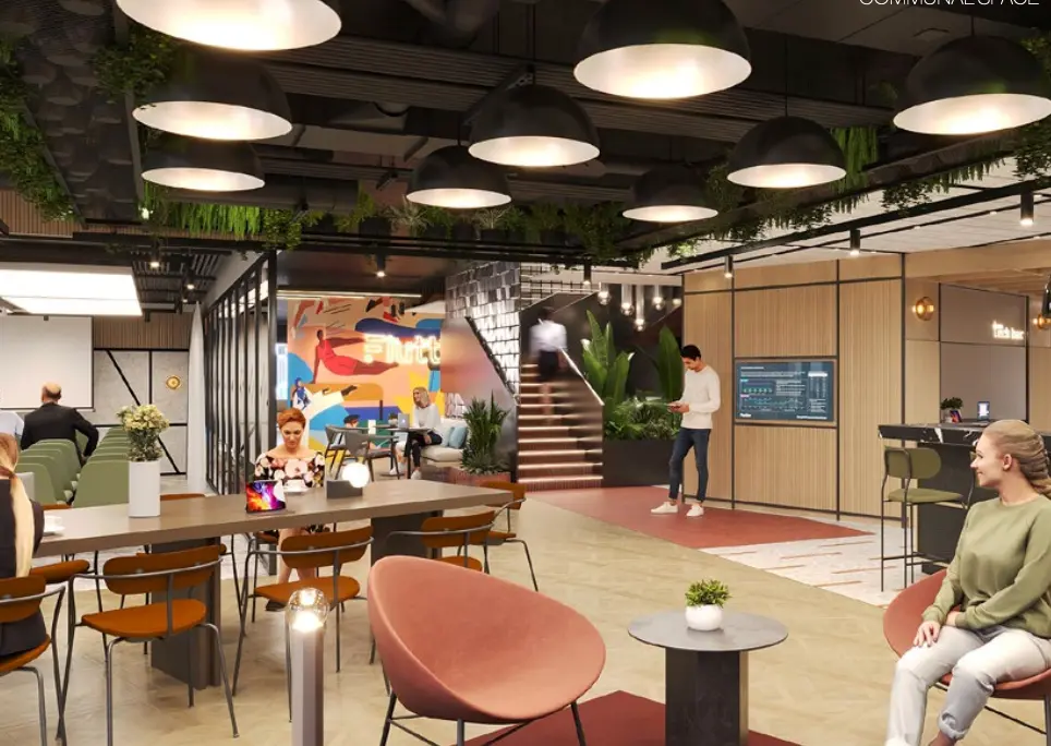 Connected coworking environment around the internal heart of the workplace