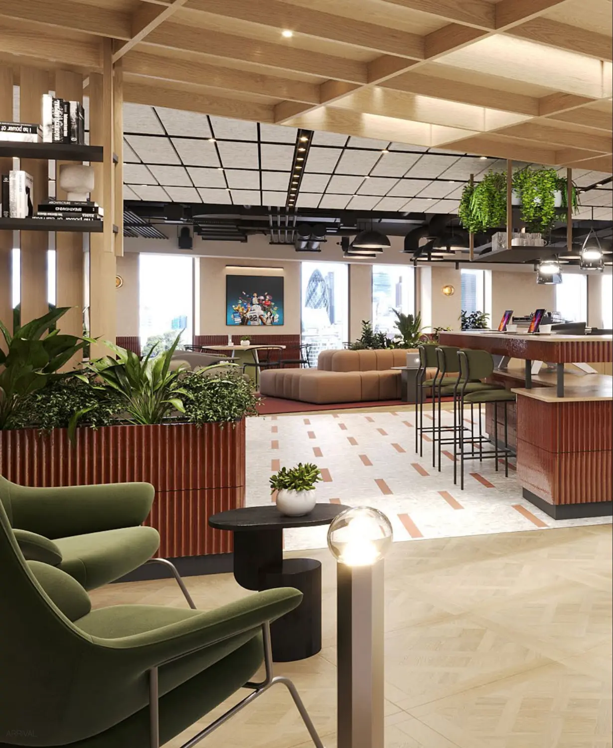 Social workplace setting for the Confidential Entertainment Firm