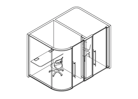 Focus room environment sketch developed for Galderma London