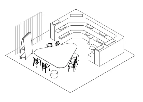 Open collaboration environment sketch developed for Galderma London