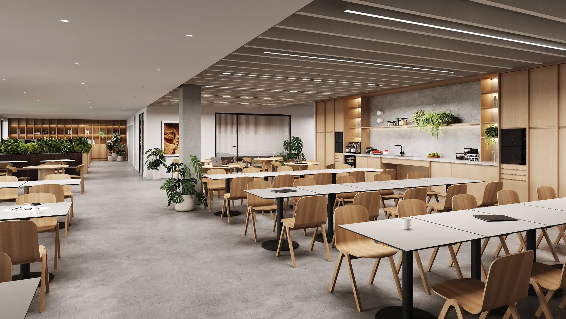 Fourth-floor social space developed Galderma visual