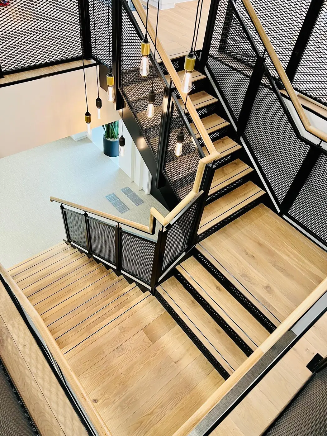 Interconnecting staircase joining the two GXO floors