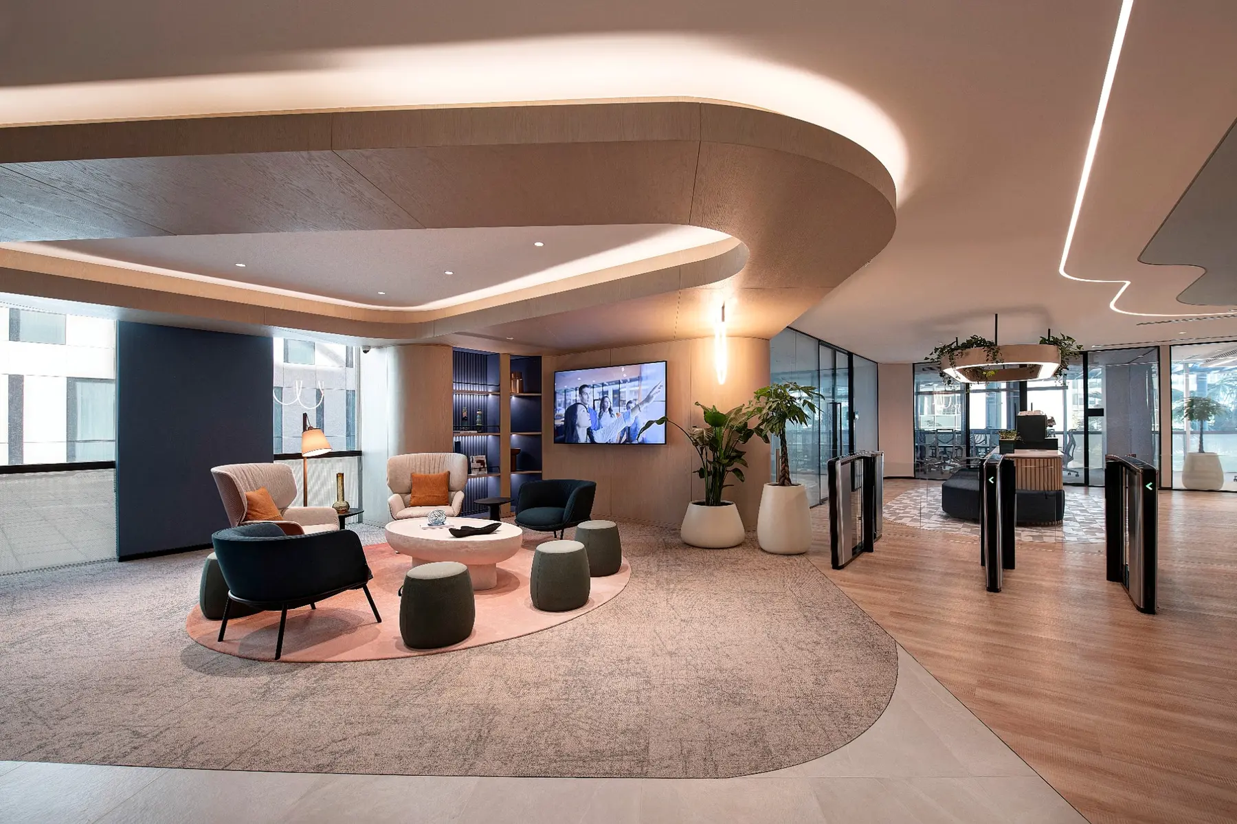 Welcome and social hub delivered for Philip Morris International in Dubai